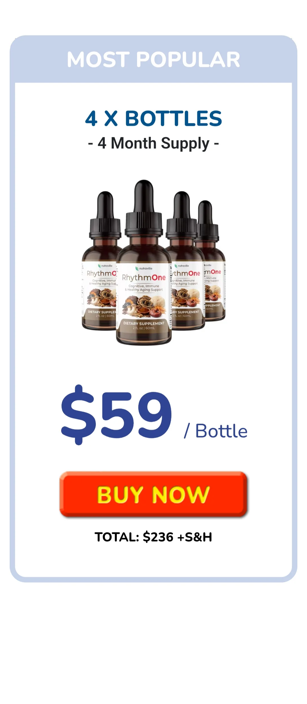 RhythmONE 4 bottles pricing